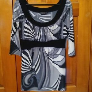 Black silver and grey shirt